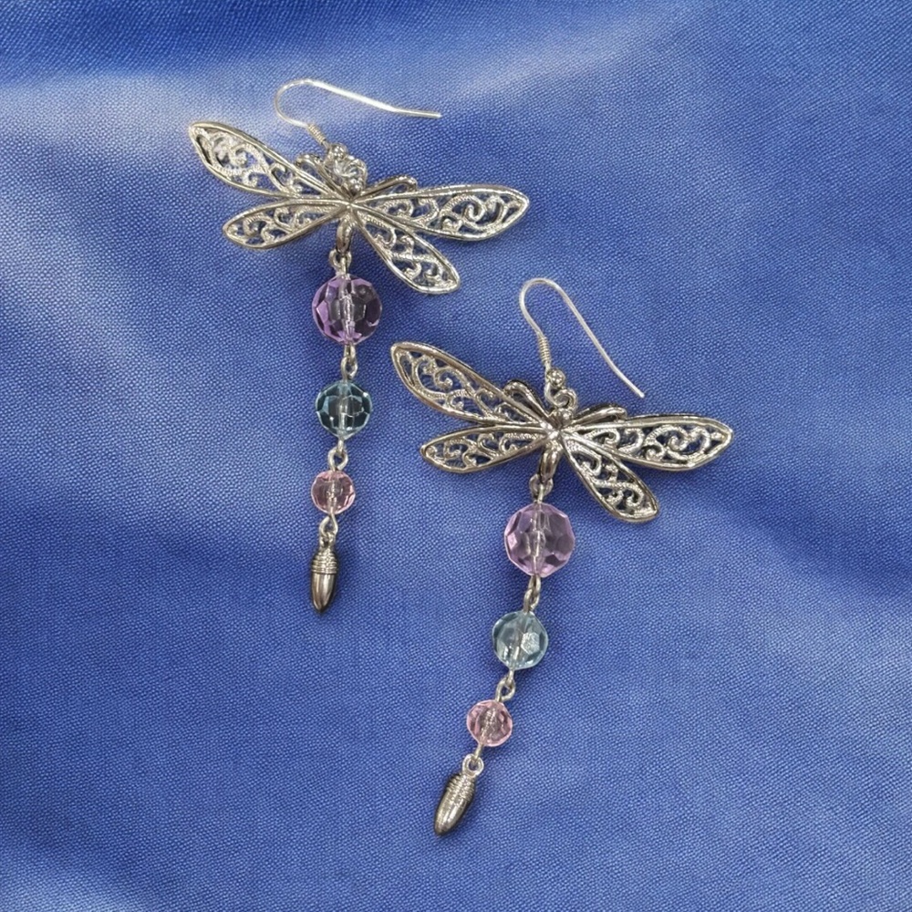 Dragonfly Earrings 2.5” drop adorable